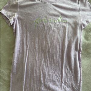 PINK Victoria's Secret Lavender Tee with Silver Text